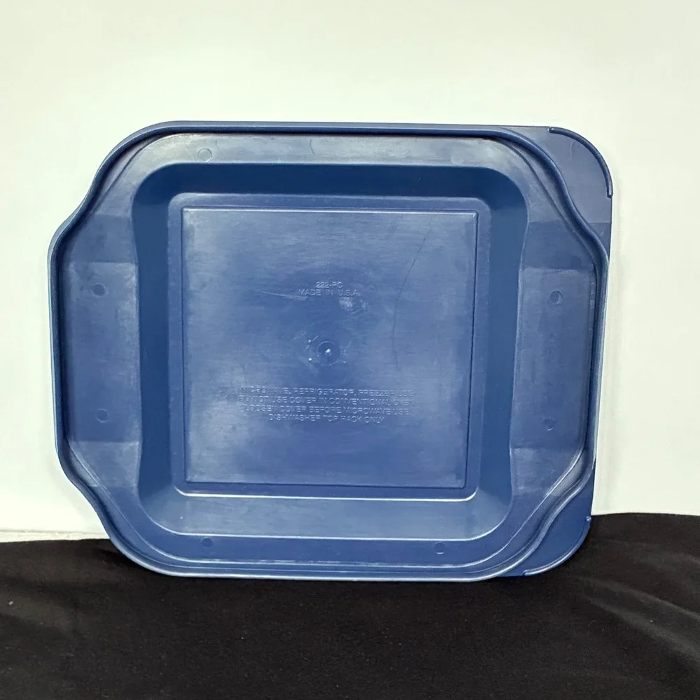 Pyrex Blue Square Plastic Replacement Lid 222-PC for 8x8 2 Qt Baking Dish